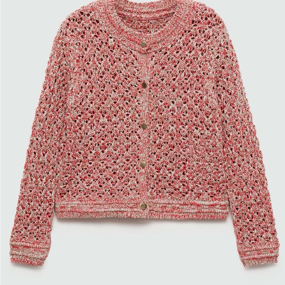 NWT Mango Pink and Cream Knit Sweater